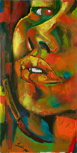 Giusy olio e acrilico su tela / oil and acrylic painting on canvas cm 50 x 120